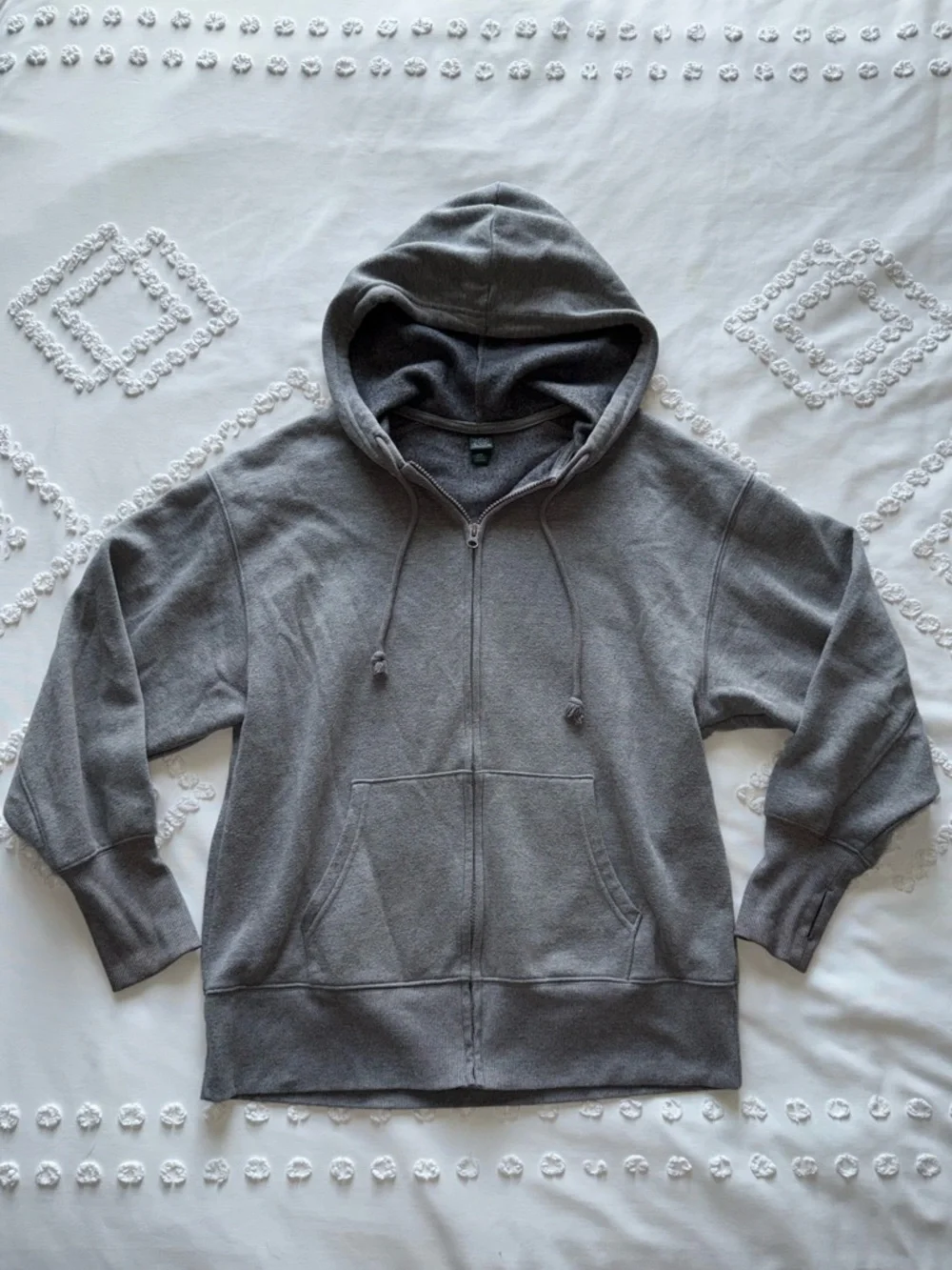 Wild Fable Oversized Gray Full-Zip Hooded Sweatshirt - Picture 1 of 8